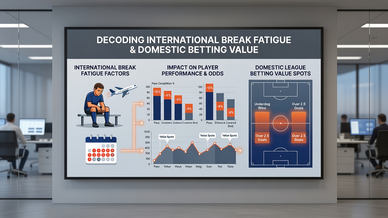 Data charts showing performance dips in domestic leagues following international breaks
